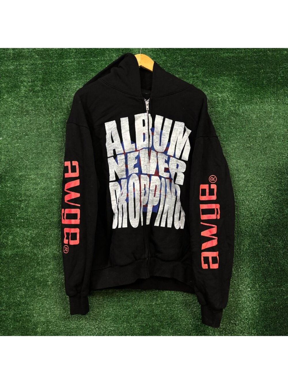 Asap Rocky X Camp Fog Gnaw Album Never Dropping Zip-Up Hoodie Size Large